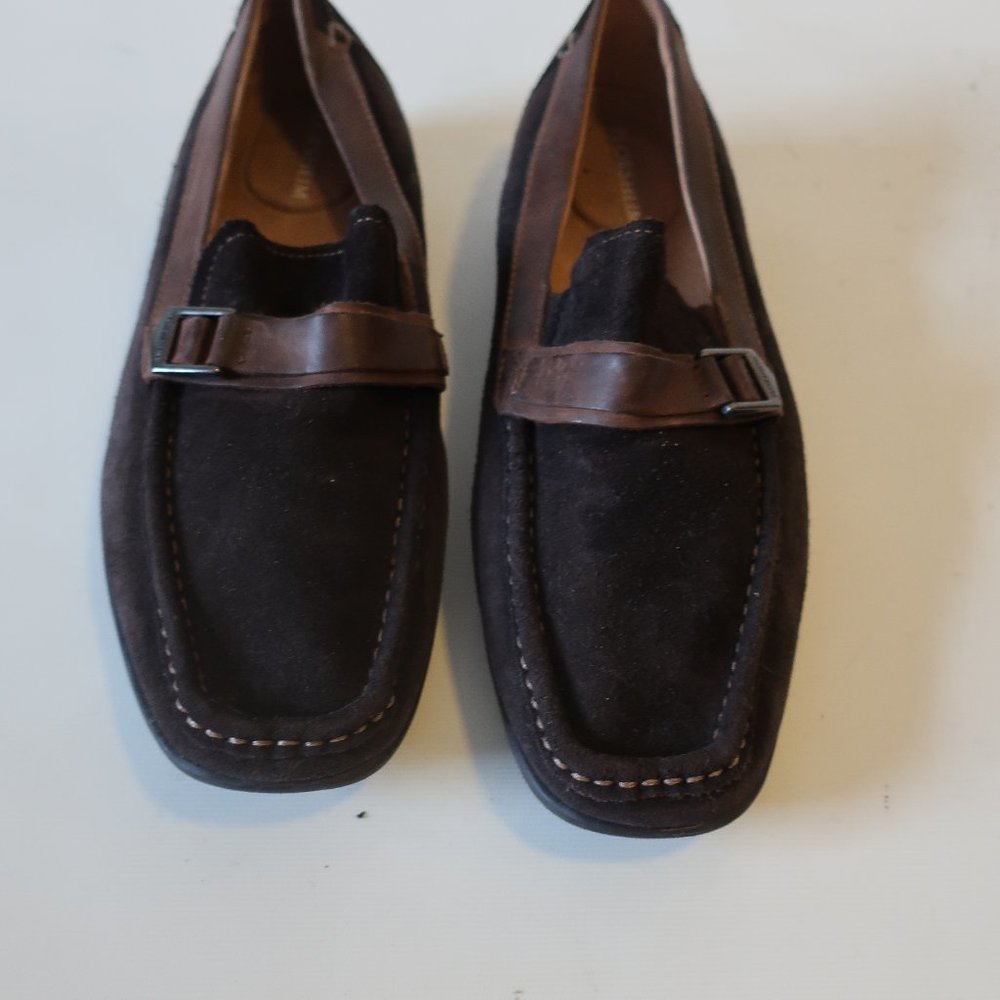 FLORSHEIM BROWN SUEDE AND LEATHER LOAFER 8.5 D *